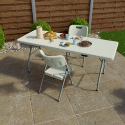 Lassic Home Vida Folding 3 Piece Set - 6Ft Heavy Duty Portable Folding Table & Chairs - Ready Assembled - thumbnail 3