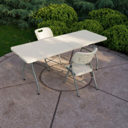 Lassic Home Vida Folding 3 Piece Set - 6Ft Heavy Duty Portable Folding Table & Chairs - Ready Assembled - thumbnail 1