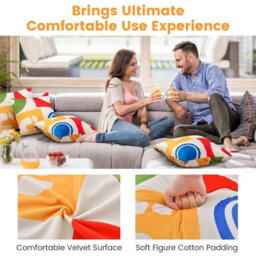 Gainoom Set Of 4 Decorative Throw Pillow Soft Velvet Covered Couch Pillow Double-Side - thumbnail 8
