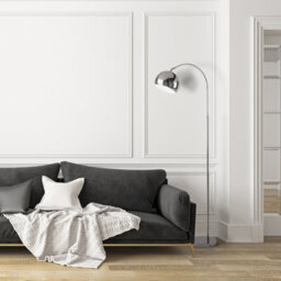 Lighting Collection Chrome Arch Floor Lamp - thumbnail 4
