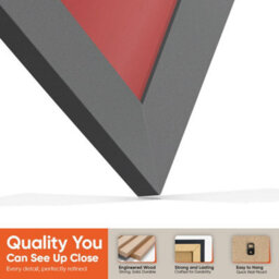 "30X17"" Dark Grey Modern Vinyl Record Frame With Crimson Mount For 12 Inch Lp Album Cover & Disc - Ak Frames" - thumbnail 3