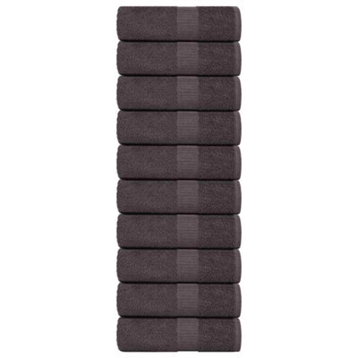 Berkfield Guest Towels 10 Pcs Anthracite 30X50 Cm 360 Gsm 100% Cotton - image 1