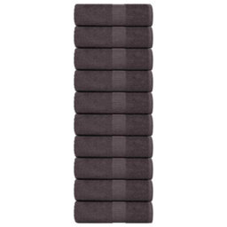 Berkfield Guest Towels 10 Pcs Anthracite 30X50 Cm 360 Gsm 100% Cotton - thumbnail 1