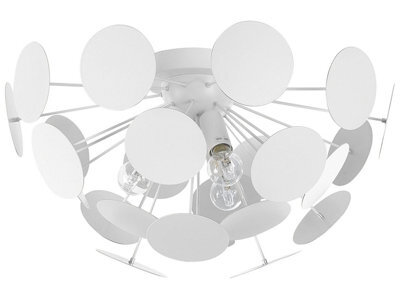 Wyld And Coco Novalux Pendant Lamp White Hemisphere Shade With Circle Motif, 2-Light, W52 X D52 X H28Cm - image 1