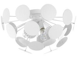 Wyld And Coco Novalux Pendant Lamp White Hemisphere Shade With Circle Motif, 2-Light, W52 X D52 X H28Cm - thumbnail 1