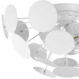 Wyld And Coco Novalux Pendant Lamp White Hemisphere Shade With Circle Motif, 2-Light, W52 X D52 X H28Cm - thumbnail 4