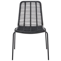 Beliani Set Of 2 Dining Chairs Taos Rattan Black - thumbnail 5
