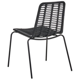 Beliani Set Of 2 Dining Chairs Taos Rattan Black - thumbnail 7