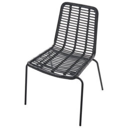 Beliani Set Of 2 Dining Chairs Taos Rattan Black - thumbnail 6