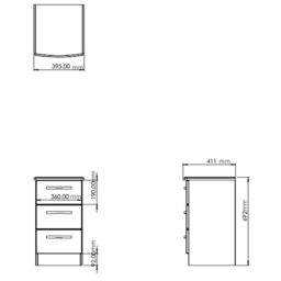 Santander Ready Assembled Matt White & Oak 3 Drawer Wide Bedside Chest (H)692mm (W)395mm (D)411mm - thumbnail 5