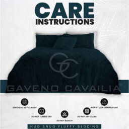 Gc Gaveno Cavailia Hug & Snug Teddy Fleece King Teal Duvet Cover With Matching Pillowcase Warm Fluffy Soft & Cosy Bedding Set - thumbnail 5