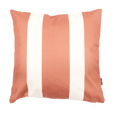 icon Indoor And Outdoor Striped Waterproof Filled Cushion Burnt Orange - image 1