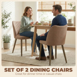 Homcom Dining Chairs Set Of 2, Kitchen Chairs With Padded Seat, Curved Back - thumbnail 4