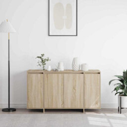 Berkfield Oak Sideboard Sonoma Oak Engineered Wood 135 X 41 X 75 Cm - thumbnail 4