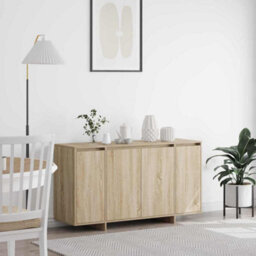 Berkfield Oak Sideboard Sonoma Oak Engineered Wood 135 X 41 X 75 Cm - thumbnail 1
