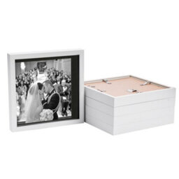 "Nicola Spring 10 X 10"" Photo Frames - White/black Mount - 3D Picture Frame Box Portrait Display Case (8 X 8"" Mount) Set Of 5" - thumbnail 1
