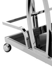Orsina  Durable 2 Tier Silver Wavy Design Trolley, Elegant Drinks Trolley, Steel Constructed Island Trolley - thumbnail 5
