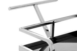 Orsina  Durable 2 Tier Silver Wavy Design Trolley, Elegant Drinks Trolley, Steel Constructed Island Trolley - thumbnail 4