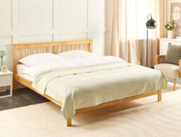 Beliani Bedspread Maraka Cotton 150 X 200 Cm Light Beige - thumbnail 2