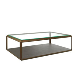 Wyld Haus Siena Grey Shagreen Glass And Brushed Gold Coffee Table - thumbnail 3