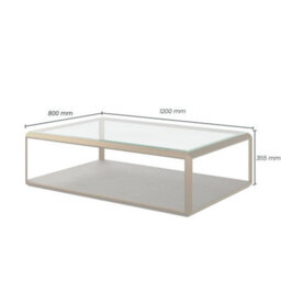 Wyld Haus Siena Grey Shagreen Glass And Brushed Gold Coffee Table - thumbnail 5