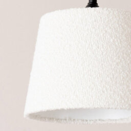 Valuelights Rory Cream Boucle Fabric Taper Easy Fit Ceiling Table Floor Lamp Shade With Bulb (D)22Cm - thumbnail 3