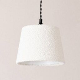 Valuelights Rory Cream Boucle Fabric Taper Easy Fit Ceiling Table Floor Lamp Shade With Bulb (D)22Cm - thumbnail 4
