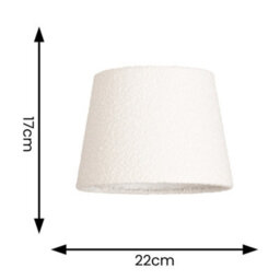 Valuelights Rory Cream Boucle Fabric Taper Easy Fit Ceiling Table Floor Lamp Shade With Bulb (D)22Cm - thumbnail 5