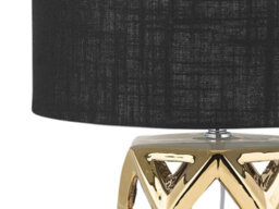 Beliani Table Lamp - Glossy Gold Ceramic Base With Black Drum Shade, 71Cm - thumbnail 4