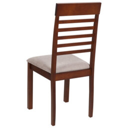 Beliani Set Of 2 Dining Chairs Ortley Wood Dark Brown/ Taupe - thumbnail 6
