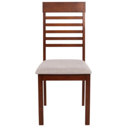 Beliani Set Of 2 Dining Chairs Ortley Wood Dark Brown/ Taupe - thumbnail 5