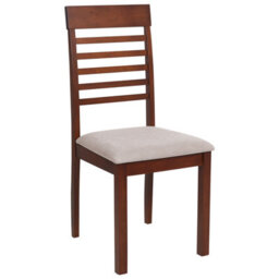 Beliani Set Of 2 Dining Chairs Ortley Wood Dark Brown/ Taupe - thumbnail 4