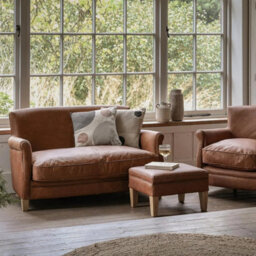 Xample Gallery Mr. Paddington Vintage Brown Leather 2 Seater Sofa With Foam Seat Cushion, Solid Wood Legs, Fully Assembled - thumbnail 6