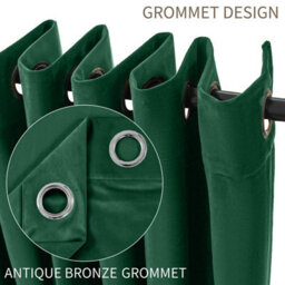 Oxford Homeware Eyelet Velvet Curtains Emerald Green Fully Lined Blackout Thermal Insulated Eyelet Curtains Pair (W)228Cmx(L)228Cm - thumbnail 5