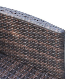 Outsunny Rattan Dining Set For 6 With Cushions, Glass Top Table, Brown - thumbnail 9