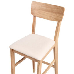 Wyld And Coco Set Of 2 Rubberwood Bar Chairs In Light Oak With Beige Upholstery - 44 X 53 X 113 Cm - thumbnail 7