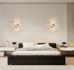 Led Indoor Wall Light Silver 21W Spiral Wall Lamp Warm White 25Cm - thumbnail 5