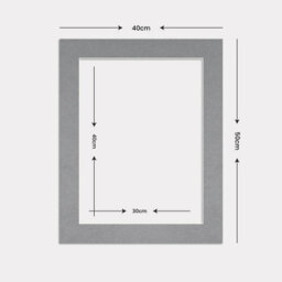 Ak Frames 50X40Cm Mid Grey Picture Mounts To Fit 40X30Cm Aperture Size - Mount Board Only (No Frame Included) - thumbnail 3