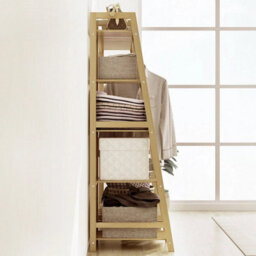 Bamboo Garment Coat Clothes Stand Rack Hat Shoe Wooden Hanger Holder Shelf Tidy - thumbnail 3