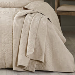 Catherine Lansfield Folkstone Geo 220X230Cm Bedspread Natural - thumbnail 1