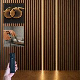 Wood Panel Co Led Strip Lights For Wood Slat Wall Panels  X1 Black Strip 2.4M Cuttable And Dimmable Including Remote And Smart Connectivity - thumbnail 2