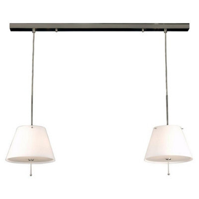 Luminosa Lighting Luminosa Brezil 2 Light Straight Bar Pendant Ceiling Light Satin Nickel