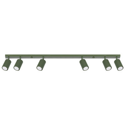 Sollux Lighting Karbon Aluminum Olive Green 6 Lights Minimalist Ceiling Light