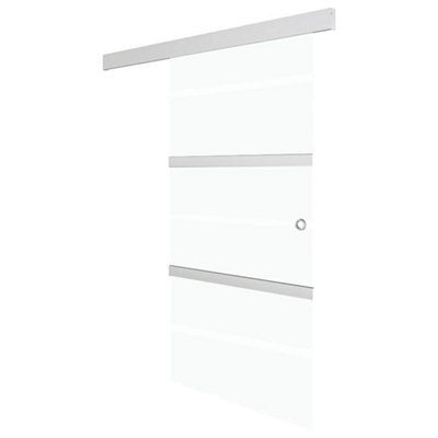 Berkfield Functional Sliding Door Esg Glass And Aluminium 76X205 Cm Silver - image 1