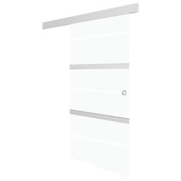 Berkfield Functional Sliding Door Esg Glass And Aluminium 76X205 Cm Silver - thumbnail 1