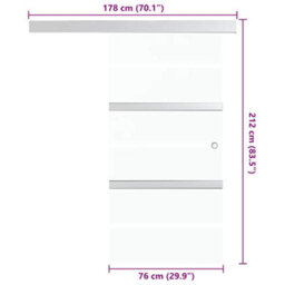 Berkfield Functional Sliding Door Esg Glass And Aluminium 76X205 Cm Silver - thumbnail 7