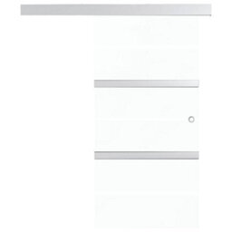 Berkfield Functional Sliding Door Esg Glass And Aluminium 76X205 Cm Silver - thumbnail 4