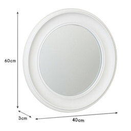 Melody Maison Round Vintage White Wall Mirror 60Cm X 60Cm - thumbnail 7