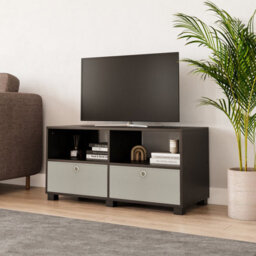 Urbn-Living Urbnliving - Black Tv Stand With 2 Drawers