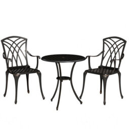Outsunny 3 Pcs Garden Bistro Set Outdoor Garden Furniture Set W/ Umbrella Hole - thumbnail 2